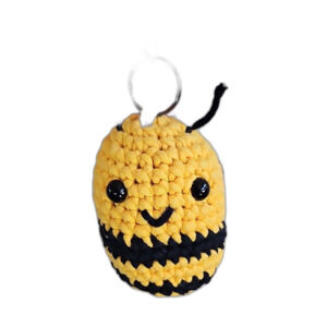 Handmade Yellow Bee Crochet Keychain (0053)